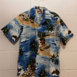 Island Breeze Blue Hawaiian Shirt